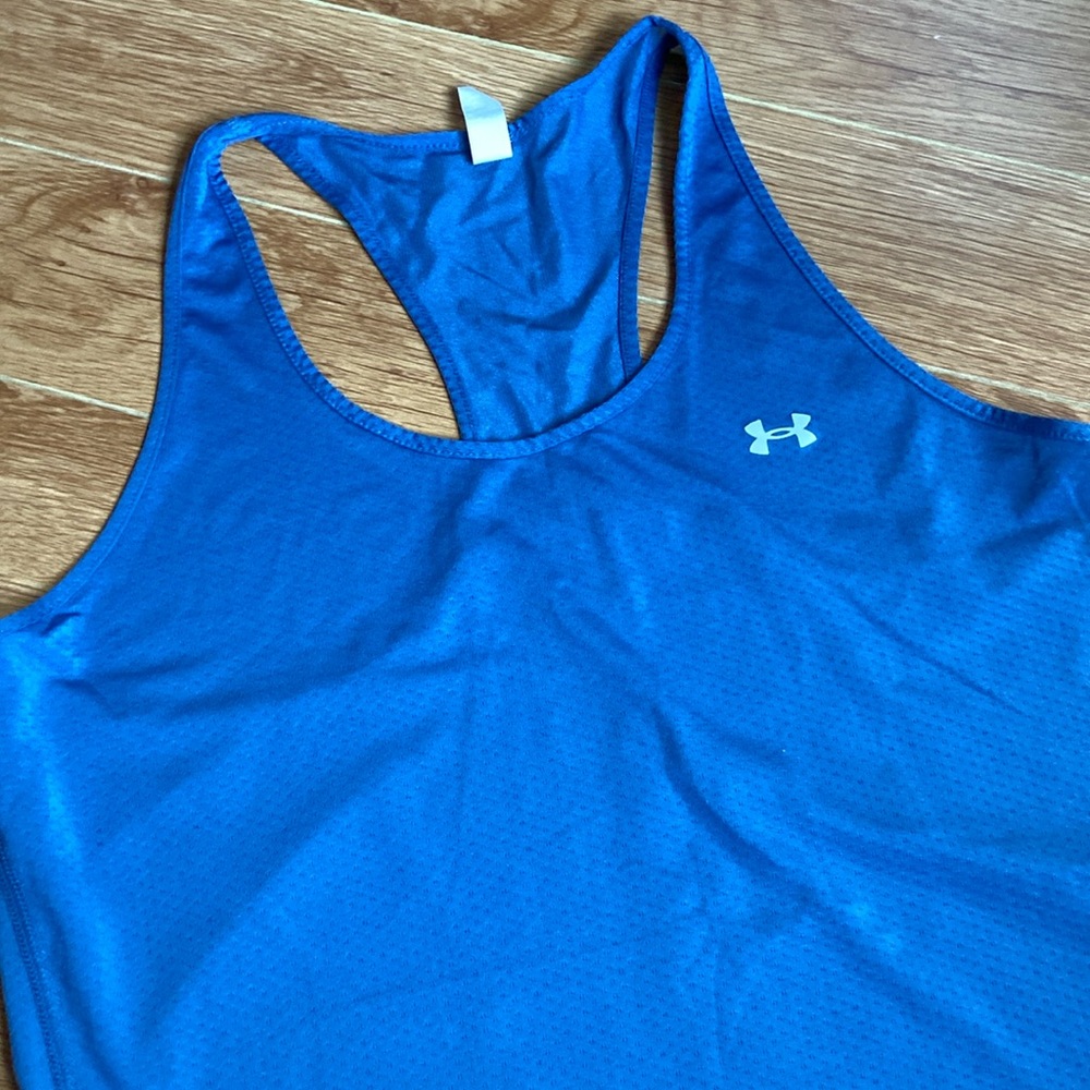 UnderArmour Heat Gear tank. Darker blue. Size large.